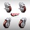 Service Caster 4 Inch SS Maroon Polyurethane Wheel Swivel Bolt Hole Caster Set with 2 Brake SCC SCC-SSBH20S414-PPUB-MRN-TLB-2-S-2 - alternate 1